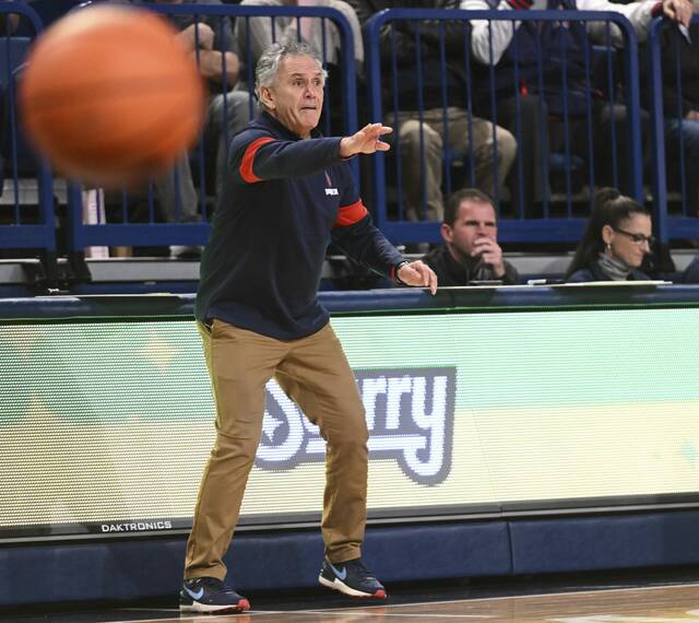 Duquesne coach Keith Dambrot is shown earlier this season.