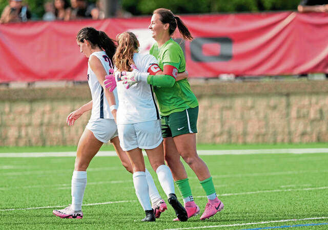 Gateway grad Maddy Neundorfer competes for the Duquesne women’s soccer team during the 2024 season.