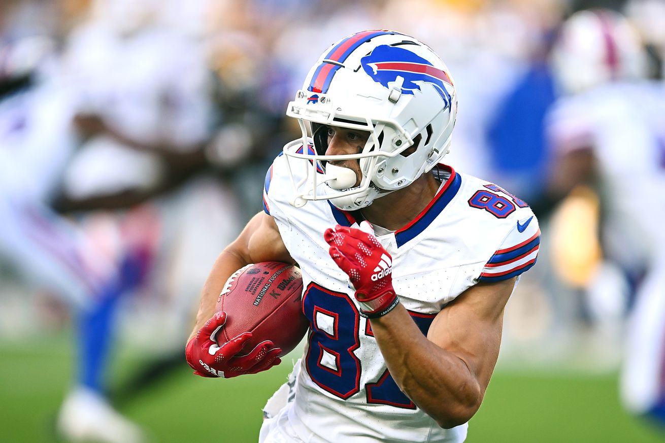 Andy Isabella #87 of the Buffalo Bills looks on during the preseason game against the Pittsburgh Steelers at Acrisure Stadium on August 19, 2023 in Pittsburgh, Pennsylvania.