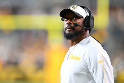 Head coach Mike Tomlin of the Pittsburgh Steelers looks on during the second quarter against the New York Jets at Acrisure Stadium on October 20, 2024 in Pittsburgh, Pennsylvania.