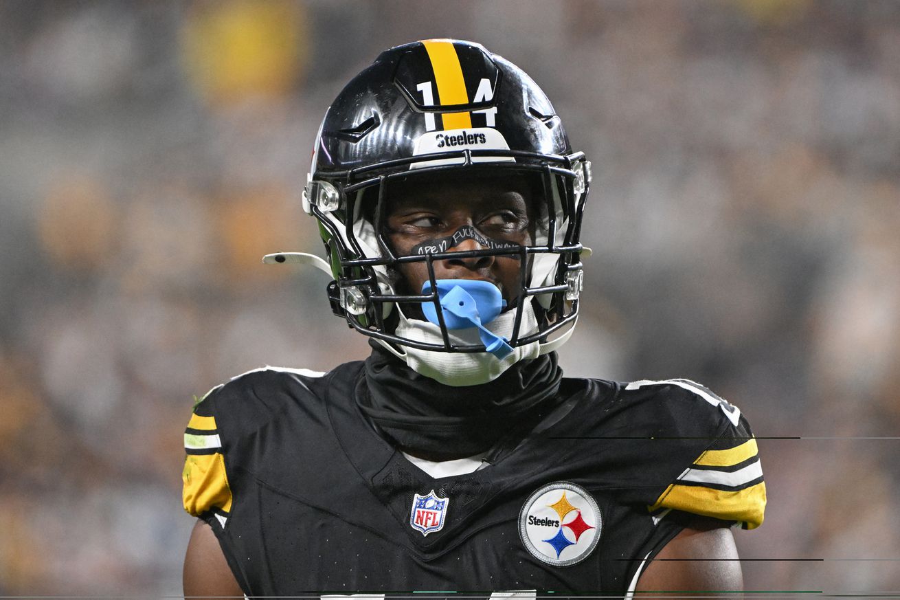 Pittsburgh Steelers wide receiver George Pickens (14) walks off the field against the Dallas Cowboys during the third quarter at Acrisure Stadium. Mandatory Credit: Barry Reeger-Imagn Images