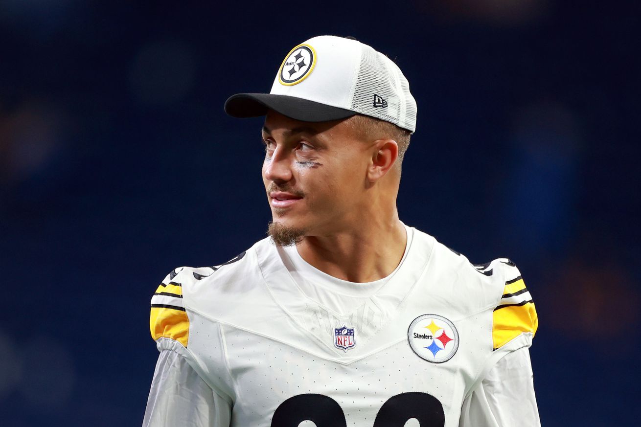 Pittsburgh Steelers S Miles Killebrew (28) walks off the field at the conclusion of a preseason game between the Detroit Lions and the Pittsburgh Steelers in Detroit, Michigan USA, on Saturday, August 24, 2024