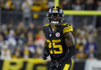 DeShon Elliott #25 of the Pittsburgh Steelers in action against the New York Giants on October 28, 2024 at Acrisure Stadium in Pittsburgh, Pennsylvania.