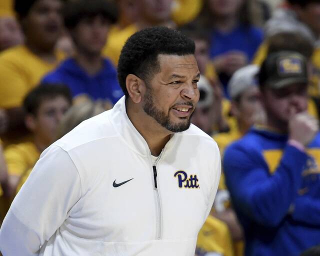 Pitt coach Jeff Capel watches from the bench during the first half against Radford on Nov. 4.