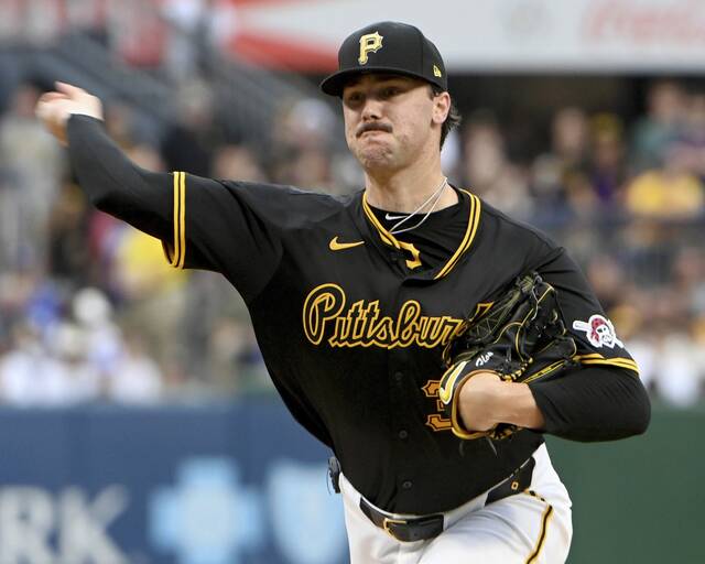 Pirates pitcher Paul Skenes delivers during the second inning against the Dodgers on June 5, 2024, at PNC Park.