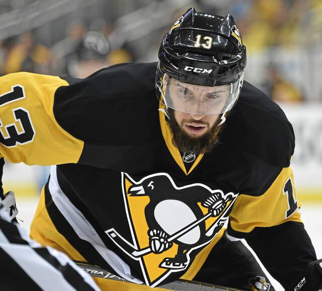 Forward Nick Bonino spent parts of three seasons with the Penguins.