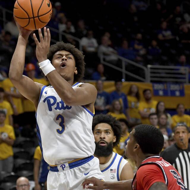 Pitt’s Brandin Cummings scores during the second half against Radford on Nov. 4 at Petersen Events Center.