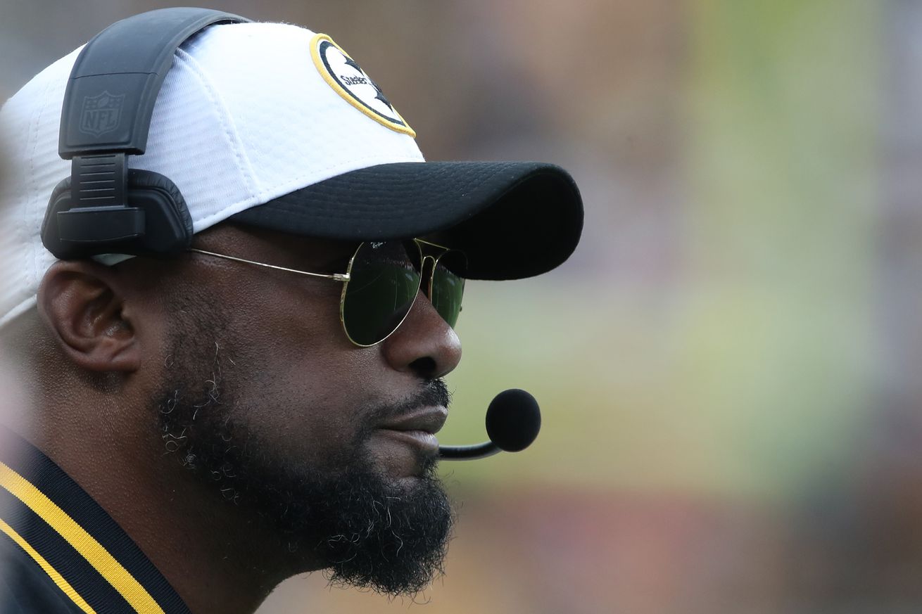 Pittsburgh Steelers head coach Mike Tomlin looks on from the sidelines against the Kansas City Chiefs during the fourth quarter at Acrisure Stadium.