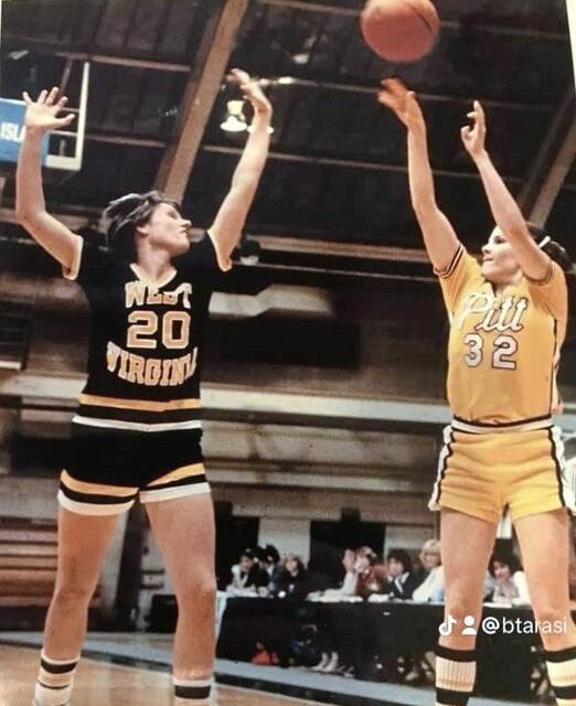 Quaker Valley High School graduate Beth Tarasi (right), of Bell Acres, played for the University of Pittsburgh women’s basketball team, graduating in 1982.