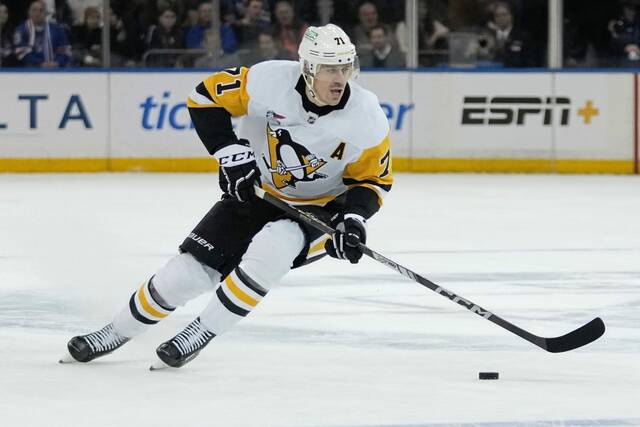 In 41 games this season, Malkin has scored 32 points (eight goals, 24 assists).