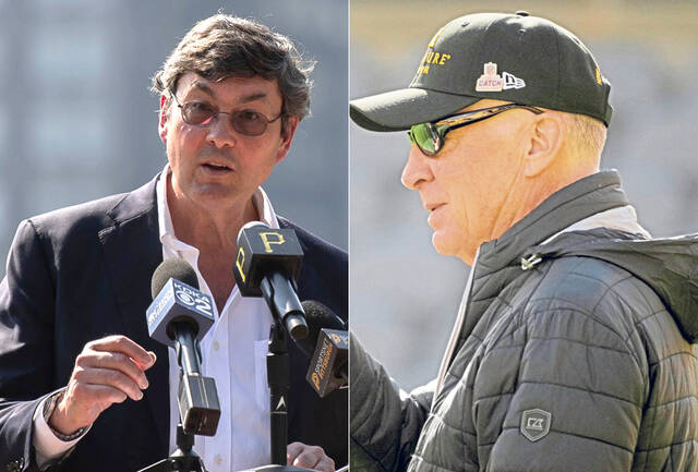 Pittsburgh Pirates owner Bob Nutting (left) and Steelers owner Art Rooney II