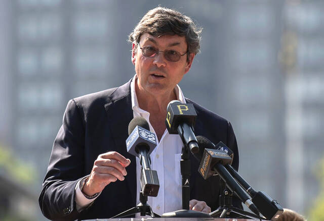 Pirates owner Bob Nutting announces a partnership between the team and Sheetz on June 21, 2024, at PNC Park.