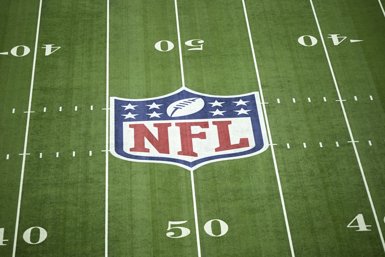 A view of the NFL Logo displayed on the field during the Philadelphia Eagles vs Kansas City Chiefs game at Caesar’s Superdome. New Orleans, LA 2/9/2025 CREDIT: Kohjiro Kinno (Photo by Kohjiro Kinno/Sports Illustrated via Getty Images)