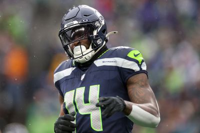 DK Metcalf #14 of the Seattle Seahawks looks on against the Minnesota Vikings at Lumen Field on December 22, 2024 in Seattle, Washington.